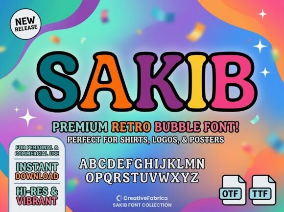 Sakib: A Premium Retro Bubble Font for Small Business Branding